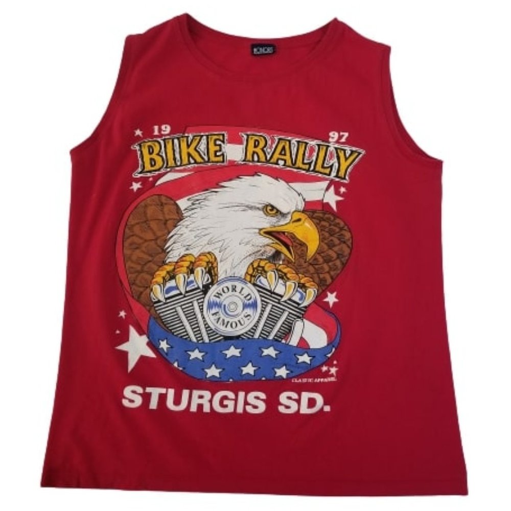 Vintage 1997 All Roads Lead to Sturgis Black Hills Rally Tank Sleeveless Large